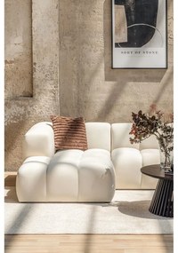 Divano angolare color crema (con penisola a destra e chaise lounge) con rivestimento in velluto Cube – Bonami Selection