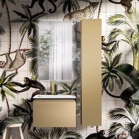 Mobile da bagno sospeso sotto lavabo L 59.5 x H 40 x P 45.5 cm giallo, 1 cassetto Fusion