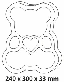 Lampada LED per bambini LED/2xAA orso rosa