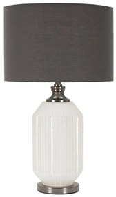 Lampada da tavolo grigia con paralume in tessuto (altezza 65 cm) Brighty - Mauro Ferretti