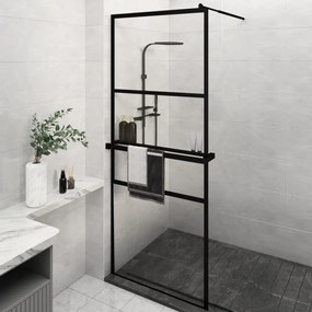 Parete Doccia Walk İn Mensola Nera 80x195cm Vetro Esg Alluminio /