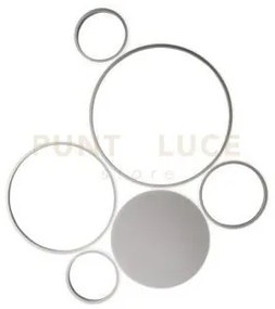 Plafoniera pois silver 3000k 4965lm 68w dimmerabile l.84cm
