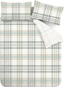 Set copripiumino e federa verde per letto singolo 135x200 cm Cartmel Check – Catherine Lansfield