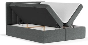 Letto boxspring grigio scuro con contenitore 140x200 cm Novento - Maison de Rêve