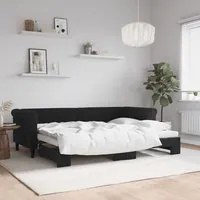 Divano Letto con Letto Estraibile Nero 80x200 cm in Velluto 3197768