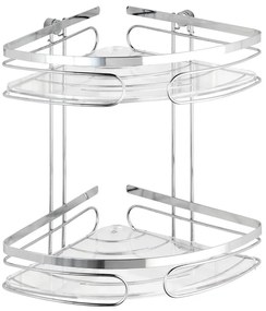 WENKO 20412100 - Mensola angolare PREMIUM in acciaio inossidabile 26,5x27,5 cm, finitura inox/argento
