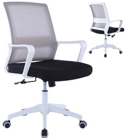 Sedia Operativa da Ufficio 45x51x94/100h cm Ergonomica con Supporto Lombare Bianca