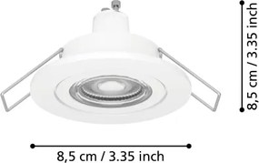 Eglo 902234 - Faretto da incasso a LED per bagno BARRANCO 1xGU10/4,5W/230V IP44 bianco