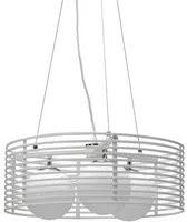 Lampada a Sospensione 50xH120 cm in Metallo Cage Bianco