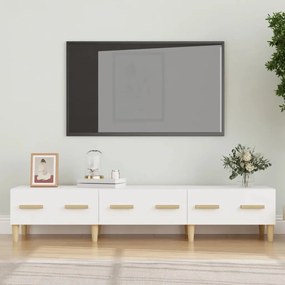 Mobile porta tv bianco 150x34,5x30 cm in legno multistrato