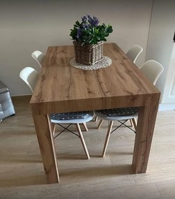 Tavolo da pranzo  allungabile in legno  naturale 160x90 cm