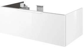 Mobile da bagno sospeso sotto lavabo L 90 x H 32 x P 48 cm bianco laccato lucido, 1 cassetto SENSEA Neo