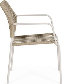 Sedia da esterno beige/di colore naturale in metallo Jable – Bizzotto