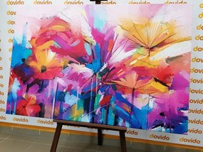 Quadro su tela – Fiori astratti colorati