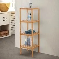 Scaffale da bagno in bamboo 4 ripiani Tahiti