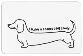 Tappetino da bagno bianco 39x60 cm Dachshund - Artsy Doormats