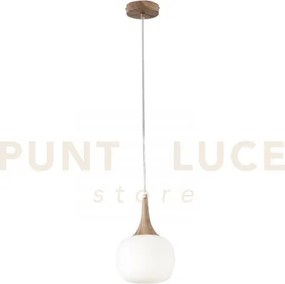 Lampadario a sospensione jaipur bianca finto legno e vetro 1 luce a...