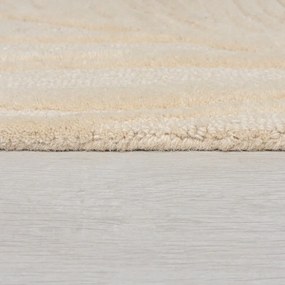 Tappeto in lana beige 160x230 cm Lino Leaf - Flair Rugs