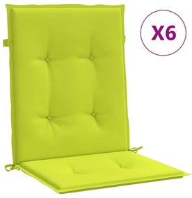 Cuscini per Sedia 6 pz Verde Intenso 100x50x3 cm Tessuto Oxford