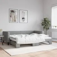 Divano Letto con Letto Estraibile Grigio Chiaro 90x200 Tessutocod mxl 106604