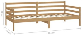 Dormeuse Marrone Miele in Legno Massello di Pino 90x200 cm