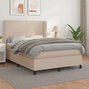 Giroletto A Molle Con Materasso Cappuccino 140x200cm Similpelle /