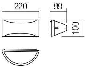 Redo 90191 - Applique a LED da esterno SCUDO LED/10W/230V 3000K IP54 antracite