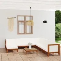 Set Divani da Giardino 9 pz con Cuscini in Massello di Acacia 3058132