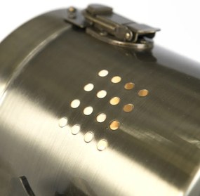 Lampada da terra a treppiede industriale in legno con faretto da studio - Braha