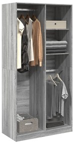 Armadio Grigio Sonoma 100x50x200 Cm İn Legno Multistrato /