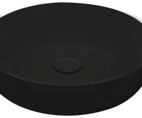 Lavabo da appoggio tondo in ceramica nero