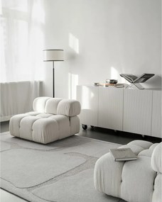 Tappeto in lana grigio chiaro 133x190 cm Morphic Organica - Agnella