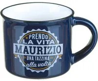 Tazzina caffè con nome Maurizio in gres porcellanato