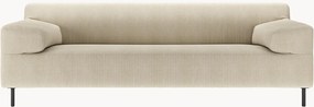 Divano 3 posti in velluto a coste grigio naturale/nero freistil180, larg. 222 cm