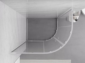 Mexen Exo cabina doccia semicircolare asimmetrica scorrevole 100 x 80 cm, trasparente, cromo - 8132-100-080-01-00