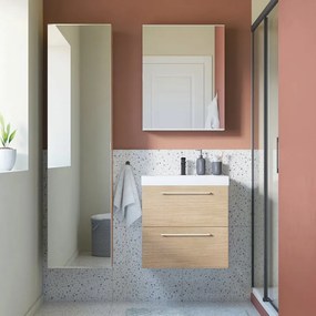 Mobile sottolavabo e lavabo Remix New per vasca centrale rovere chiaro L 60 x H 57.7 x P 46 cm 2 cassetti