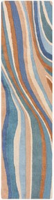 Passatoia in lana fatta a mano con motivo in rilievo Abstract Flow