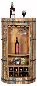 Scaffale per vino in legno riciclato colore naturale 8 bottiglie 60x115 cm Kaveri - Interia Home &amp; Living