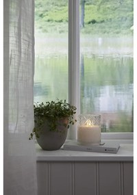 Candela di cera a LED bianca in vetro, altezza 12,5 cm Flamme Romb - Star Trading