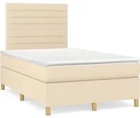 Letto a Molle con Materasso e LED Crema 120x190 cm in Tessutocod mxl 115803