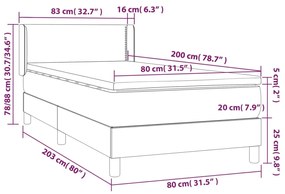 Giroletto a Molle con Materasso Nero 80x200 cm inTessuto