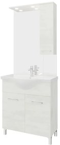 Mobile bagno con lavabo e sifone L 75 x H 81.5 x P 50.5 cm legno bianco in truciolare, 2 ante per vasca centrale Symoa