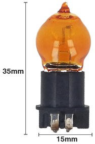 2 PZ Lampada Alogena PWY24W 12V 24W WP3.3x14.5-4 Amber Arancione Compatibile Philips 12174NAHTRC1