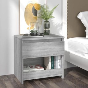Comodino Rovere Grigio 40x30x39 Cm Legno Ingegnerizzato /