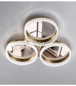 Lampada da soffitto regina, acrilico trasparente, oro santino + mon...
