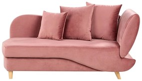 Chaise longue con contenitore velluto rosa lato destro MERI II Beliani