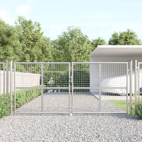 Cancello Da Giardino Rete Argento 300x175 Cm Acciaio Zincato /