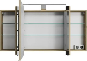 Specchio Contenitore Con Illuminazione Cassca PELIPAL legno caldo L 120 x H 67 x P 17 cm