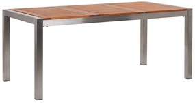 Tavolo da giardino legno argento 180 x 90 cm GROSSETO Beliani