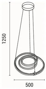 Lampadario LED a sospensione con filo LED/38W/230V 3000K 50x50 cm